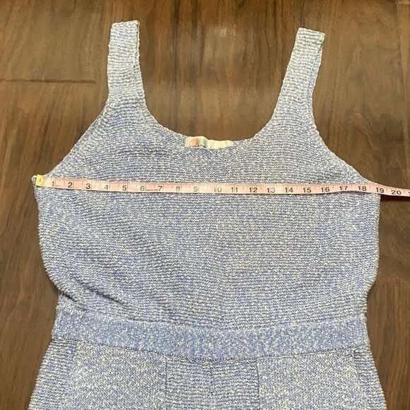 Free People FP Beach Declan Knit Romper Blue Cotton - Picture 3 of 7